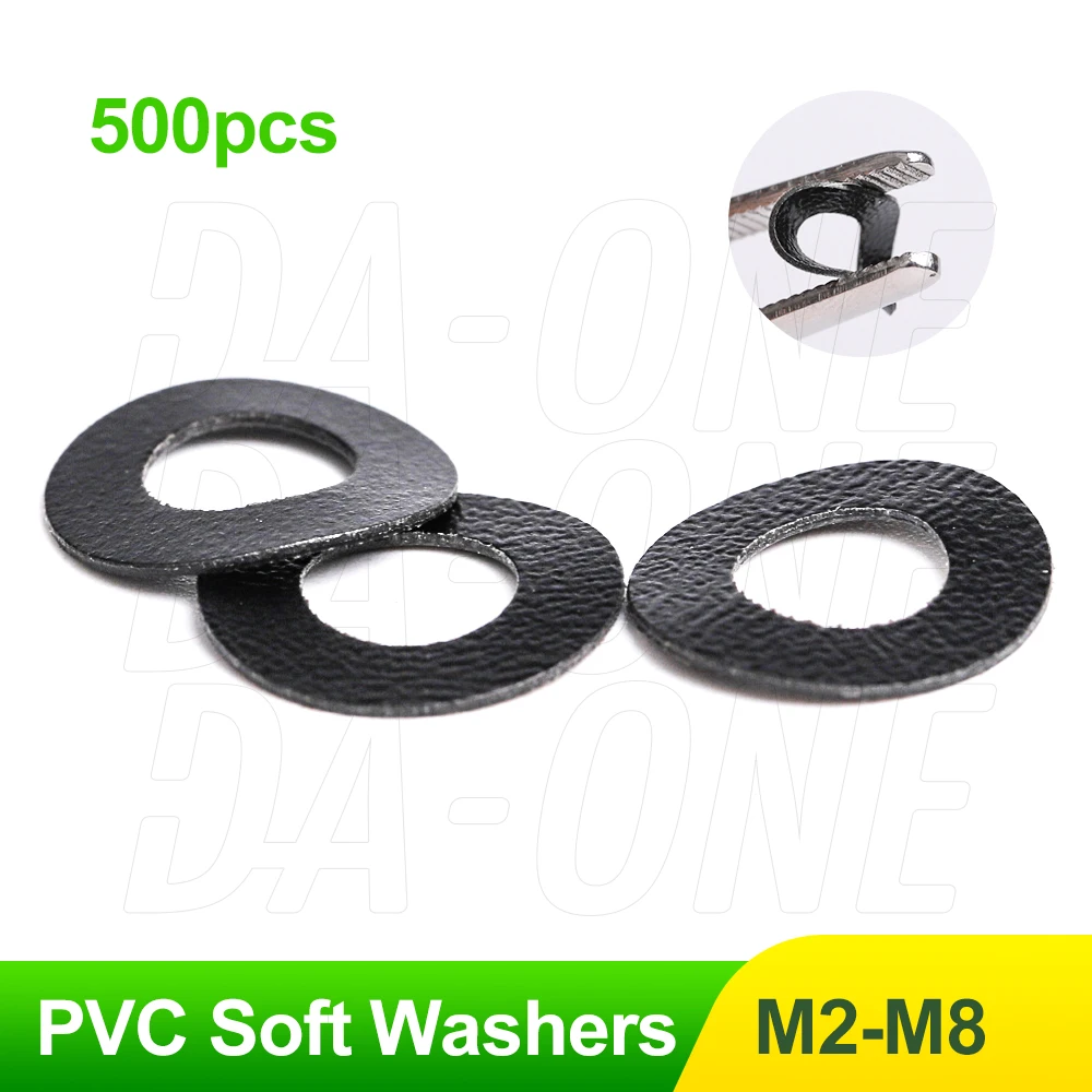 M2 M2.5 M3 M4 M5 M6 M8 500 Pcs PVC Black Ring Insulating Elasticity Washers Wholesale Soft Flat Washer Plain Gasket for Screws