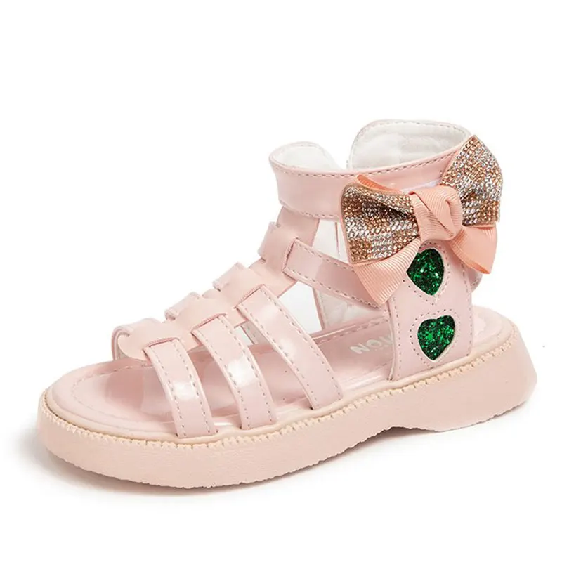 

Roman Sandals for Girls Soft Bottom Girl Shoes Casual Children Sandals Summer Kids Sandals Bowtie White Children's Shoes