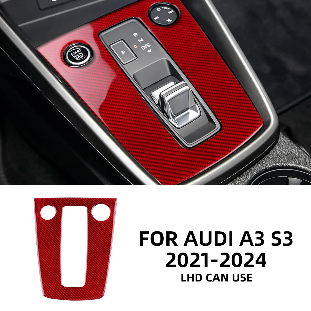 

Настоящая мягкая наклейка из углеродного волокна для Audi A3 S3 8Y 2021 2022 2023 2024, RHD LHD, автомобильная панель переключения передач, аксессуары, внутренняя отделка