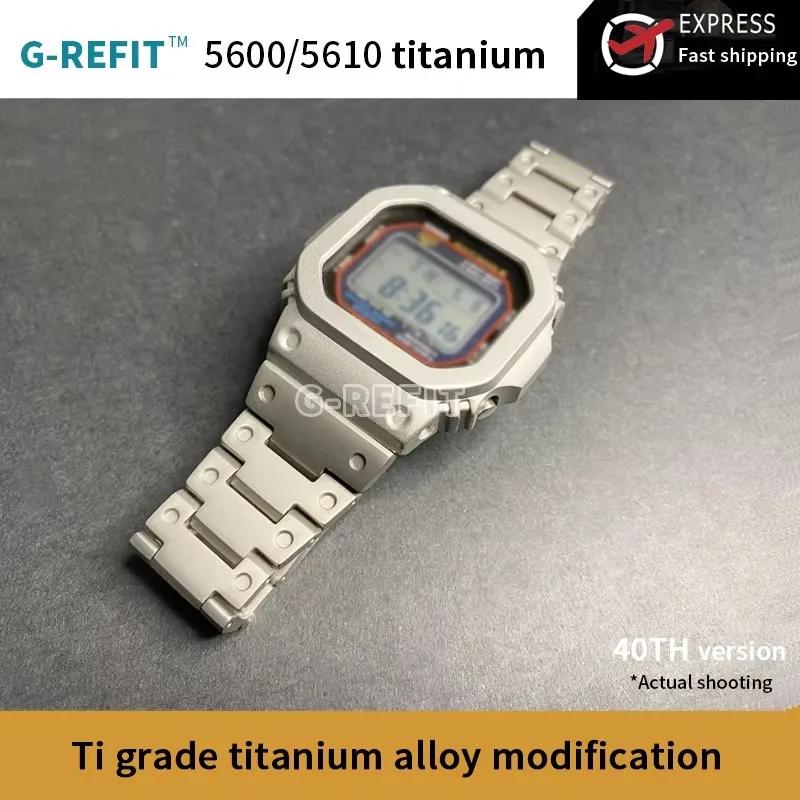 Фото Новый комплект из титанового сплава G-Refit GWB5600 G5600E GWM5610 DW5600 GMW-B5000: безель, ремешок, металлический корпус, браслет для часов с инструментами №2
