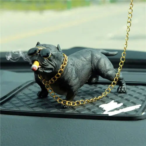 

Bully Pitbull Dog Car Ornament Interior Decoration Dashboard Fashion Funny Cute Animal Home Decoration Auto Accessories No Base