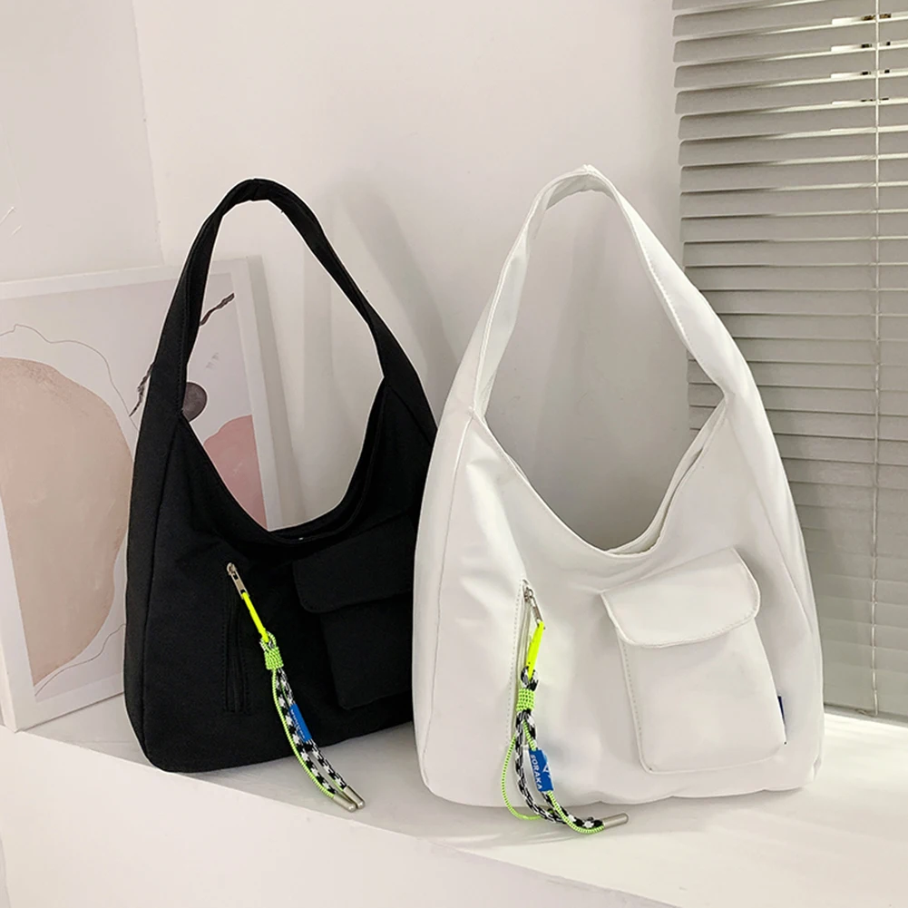 

Женская нейлоновая сумка-тоут, дизайнерская вместительная однотонная сумка под подмышку, для студенток, для путешествий и выходных