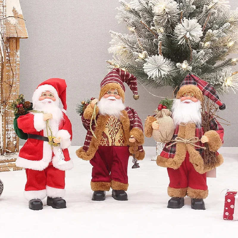 

45cm standing standing stand Liby beard Santa doll Christmas home display window decoration for the elderly New Year gift