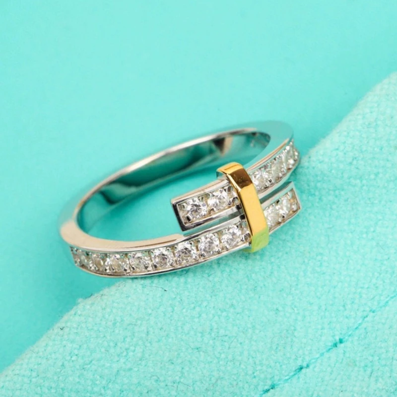 

High Version 1:1 Tif Ring Surround Staggered Luxury Ring for Women Exquisite Jewelry Party Gifts Rings Diamond Ring