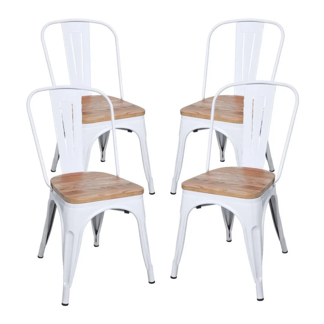 Комплект из 4 стульев сиденье натурального дерева Talix |