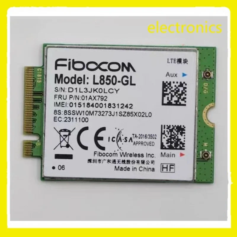 Карта 4G LTE Wireless Fibocom L850-GL M.2 для Lenovo Thinkpad T495s P53 P43s T14 P14s T15 T14s X13 P15s T15p L14 L15 01AX792