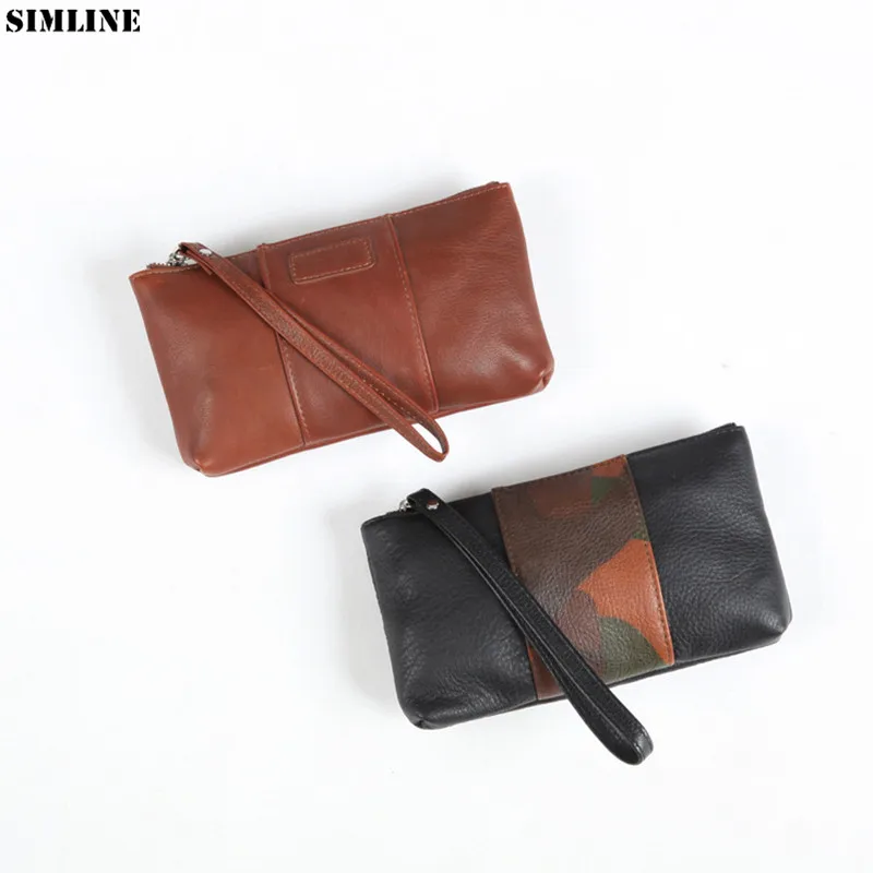 

Женские кошельки из 100% натуральной кожи, Длинный кошелек из мягкой воловьей кожи на молнии, Маленький Удобный клатч для женщин с ремешком на...