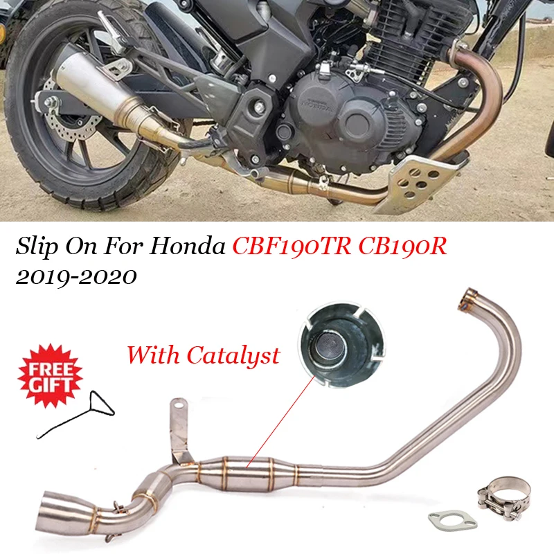 

For Honda CBF190TR CB190R 2019-2020 Motorcycle Exhaust Modified Escape Moto Stainless Front Mid Link Pipe With Catalyst 51mm