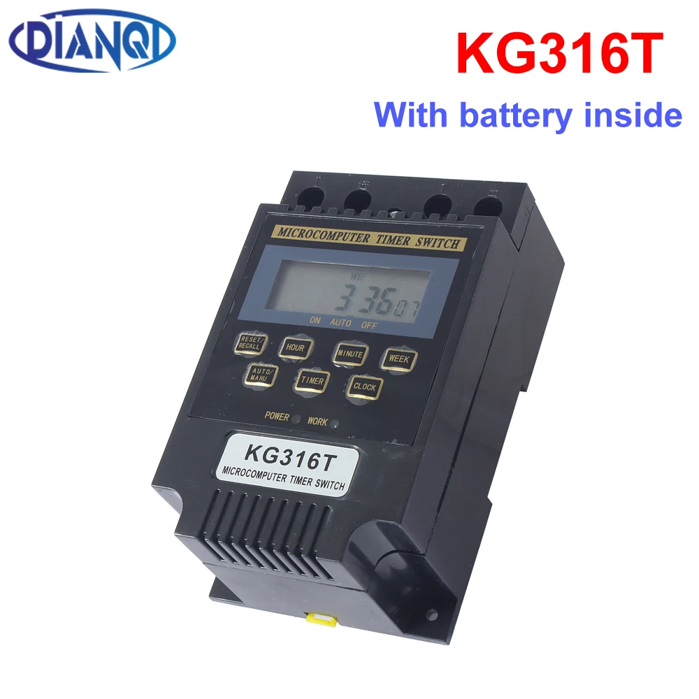 

220V LCD Digital Weekly Programmable Control Power Timer Switch Time Relay Microcomputer Time Switch Din rail black weekly 25A