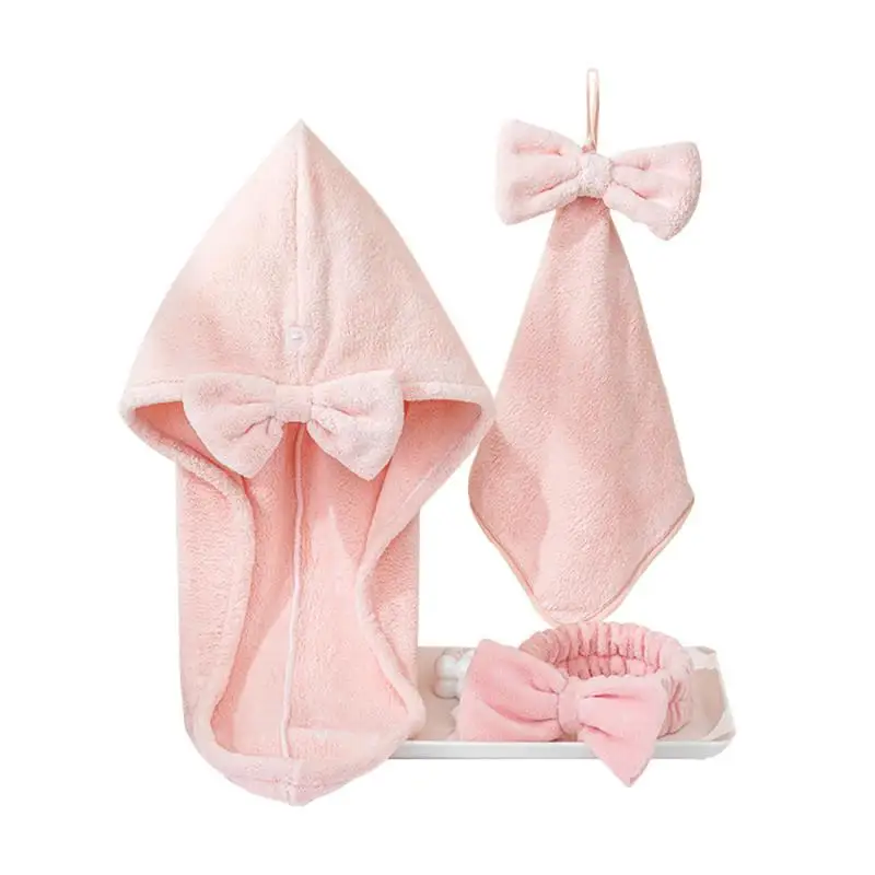 

High Quality Materials Used Dry Hair Towel Exquisite Edging Comprehensive Waterproof Care For Bathing Difficult To Route Durable