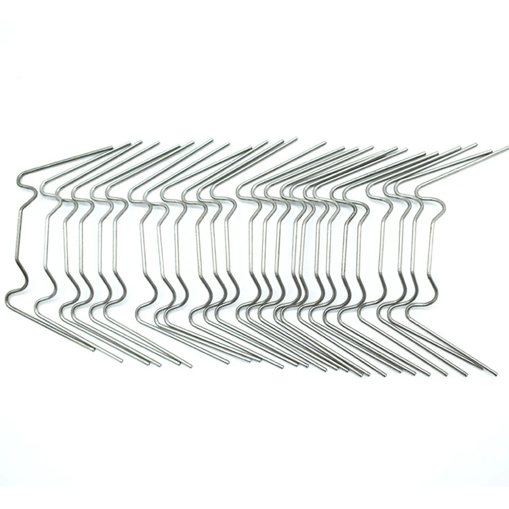 4 Pack 100pcs Greenhouse Glazing Clip Wire W Type Stainless Steel Greenhouse Glass Pane Fixing Clips ( Silver )