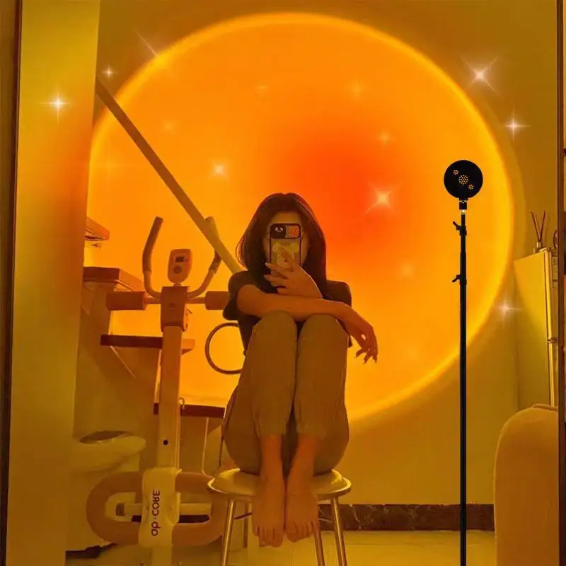 

floor lamps Remote control color change Sunset lights net red sunset ambient photo projection room decor Mood standing light