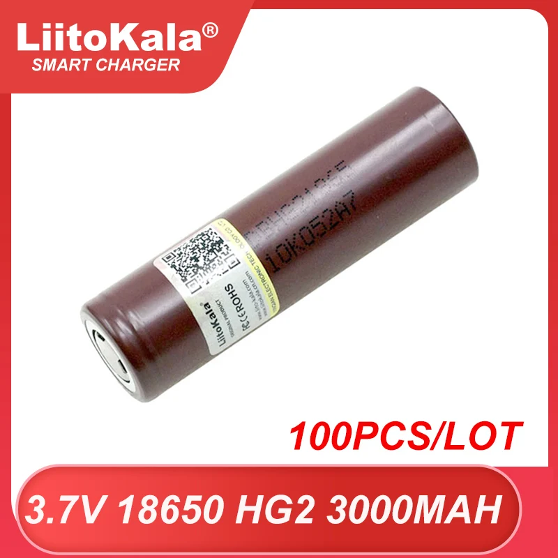 

100pcs 100% New Original HG2 18650 3000mAh batteries 3.6V discharge 20A dedicated 3.7v Power Rechargeable battery Wholesale