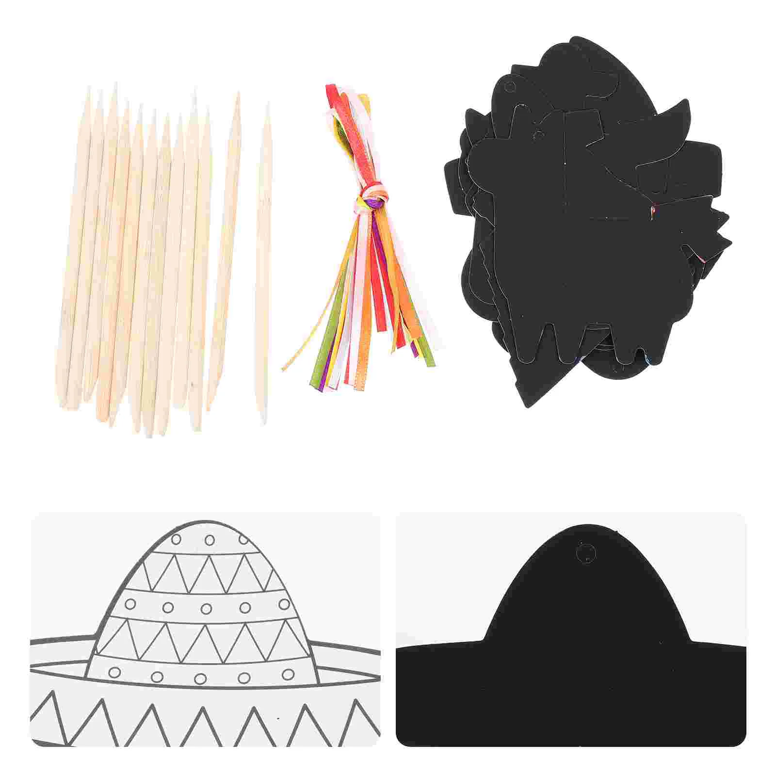 

2 Sets Cinco De Mayo Scratch Scratch Paper Unique Children DIY Cards Accessories