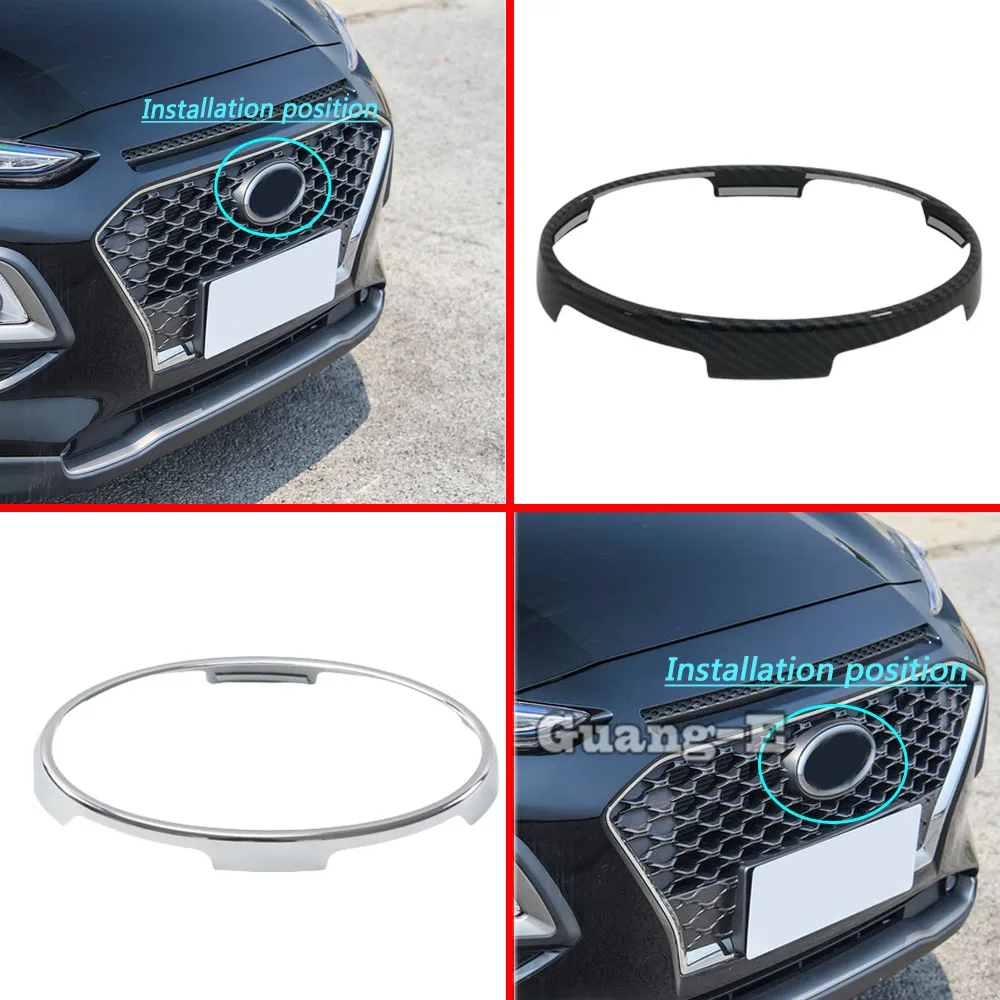 

For Hyundai Kona Encino Kauai 2017 2018 2019 2020 2021 Car Frame Trim Front Logo Decorative Mark Grid Grill Grille Stick 1PCs