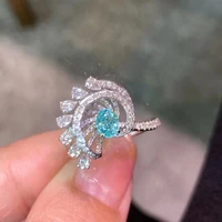 meibapj natural apatite gemstone fashion light blue stone ring for women real 925 sterling silver charm fine jewelry