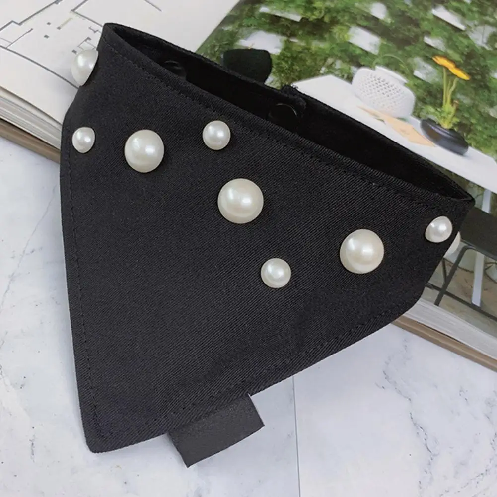 

Pet Scarf Fade-resistant Pet Collar Black Adjustable Button Pet Scarf Bandana