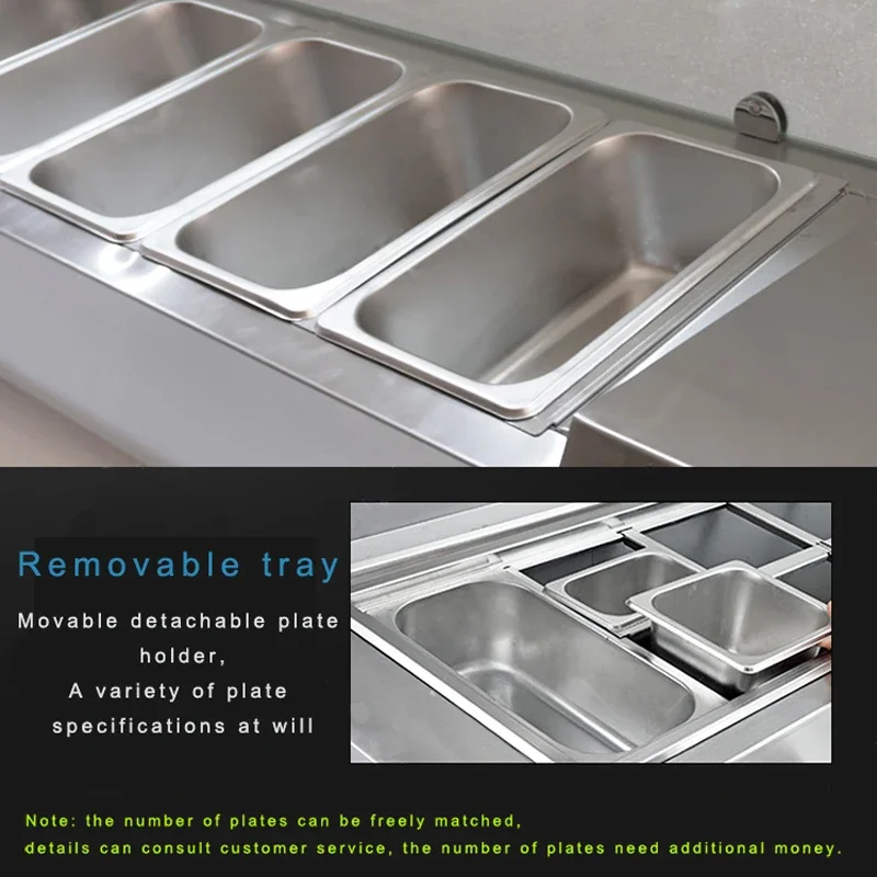 220 В настольный шкаф для салата коммерческий стол разбрасывания пиццы