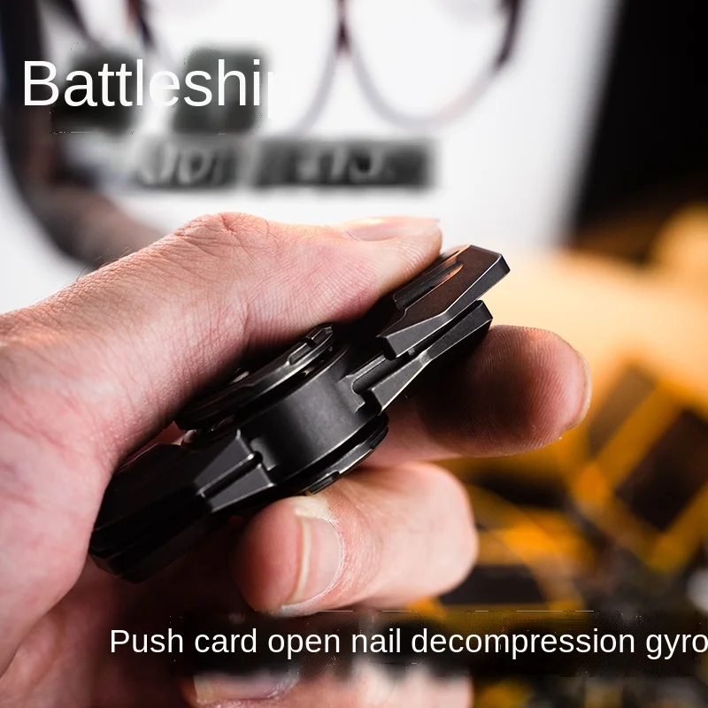 Battleship Fingertip Gyro Magnetic Push Card Pop Coin Slider Tide Play Solution Useful Tool for Pressure Reduction EDC enlarge