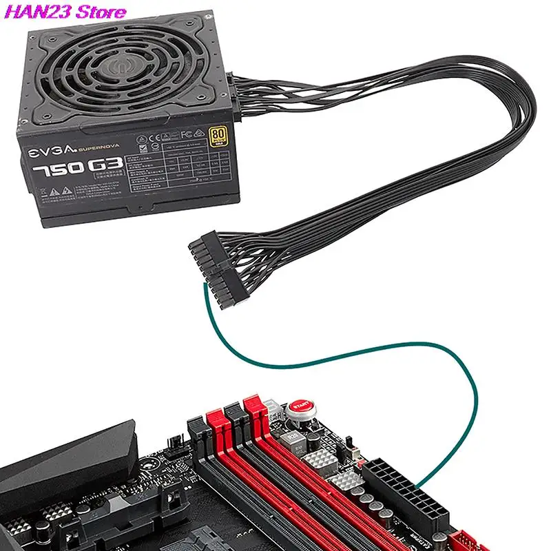 

24-Pin ATX Power Supply Cable 18+10-pin Motherboard Modular PSU For EVGA G2 G3 P2 T2 Replacement 18+10Pin Power Extension Cable