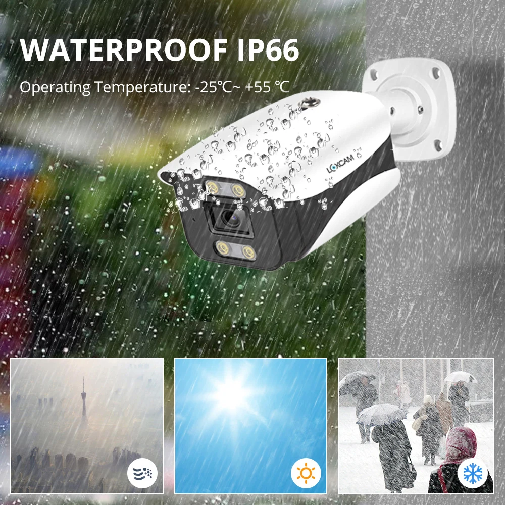 LOXCAM H.265 камера видеонаблюдения POE IP 5 Мп Ai наружная Водонепроницаемая с записью
