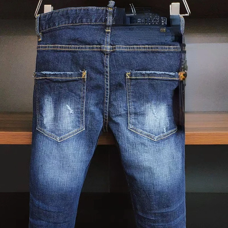 2022 New Casual Men Europe New Wear Simple Men Slim Ripped Stretch Jeans Men Skinny Straight Leg Jeans Men Baggy Jeans  Jeans