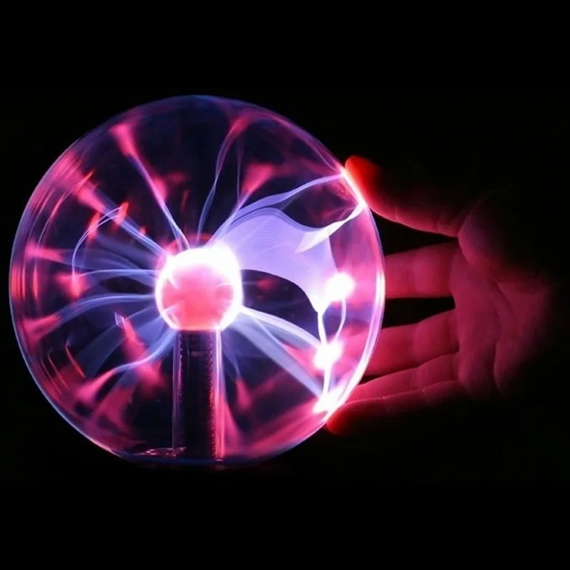 

USB Magic Black Base Glass Plasma Ball Hot Selling 8*8*13cm Sphere Lightning Party Lamp Light With USB Cable