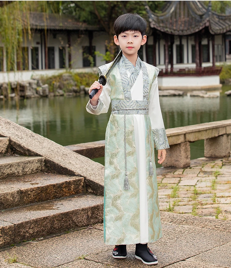 

Kids New Year Clothes Ancient Bookboy Student Dress Boy Party Perform Photography Robe Traditional Costume Chinese School Clothe