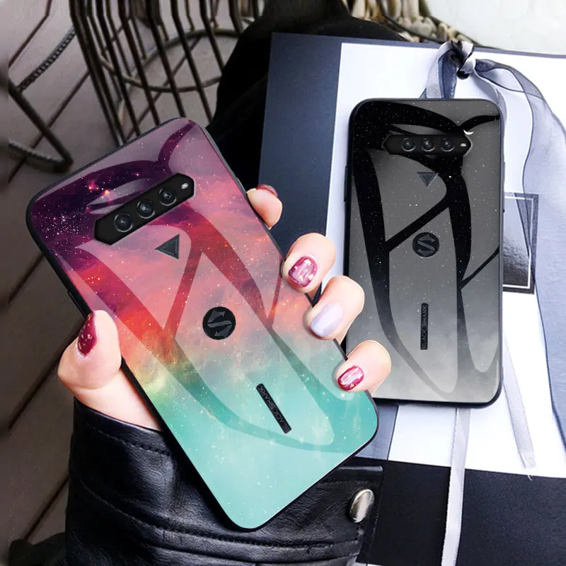 

Colorful Star Phone Case For BLACK SHARK 5PRO 5RS Tempered Glass Shell For BLACK SHARK 4PRO 3PRO Soft Case TPU Edge