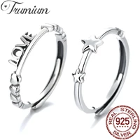 trumium 925 sterling silver letter love rings for women men adjustable star fashion good friend ring fine jewelry gifts