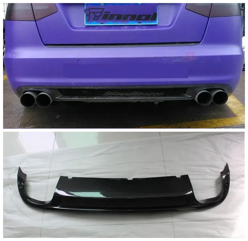 

Fits For Audi A6 C7 S6 2009 2010 2011 High Quality Carbon Fiber Car Rear Trunk Lip Bumper Diffuser Protector Cover