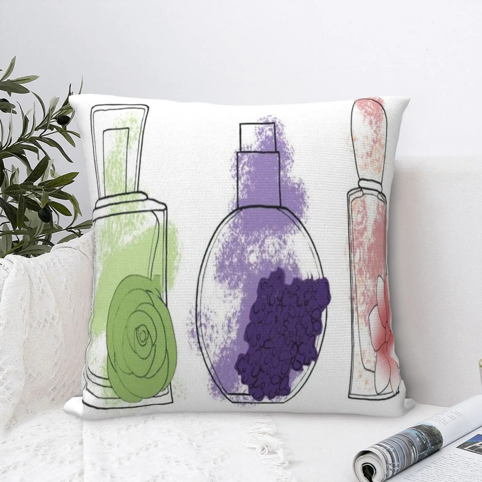 

Парфюмерный флакон с принтом, 6 подушек, чехол-подушка, подушка для детей, Современная декоративная подушка для тела
