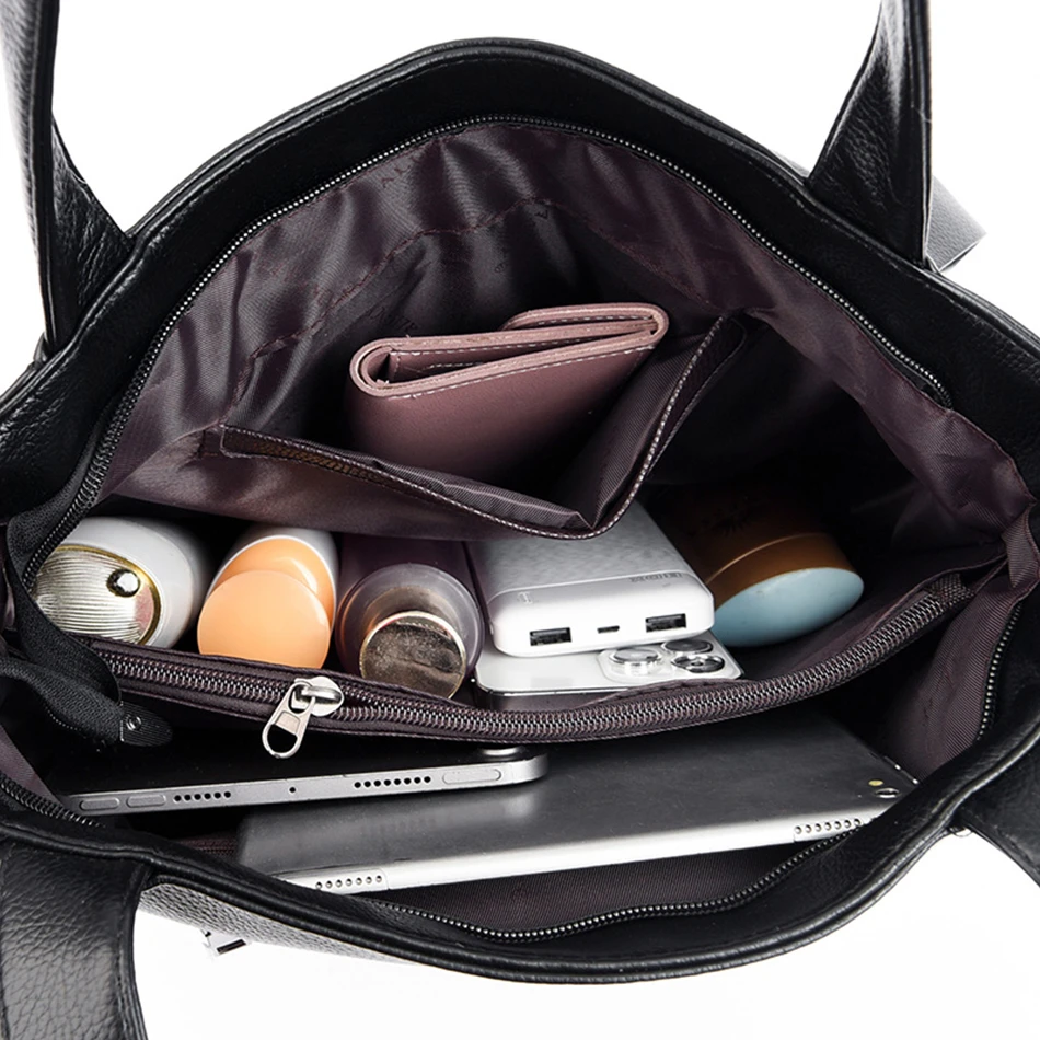 2023 Luxury Casual Women's Shoulder Messenger Bags Simple Fashion Large Capacity Soft Leather Ladies Tote Bag Handbag Sac A Main