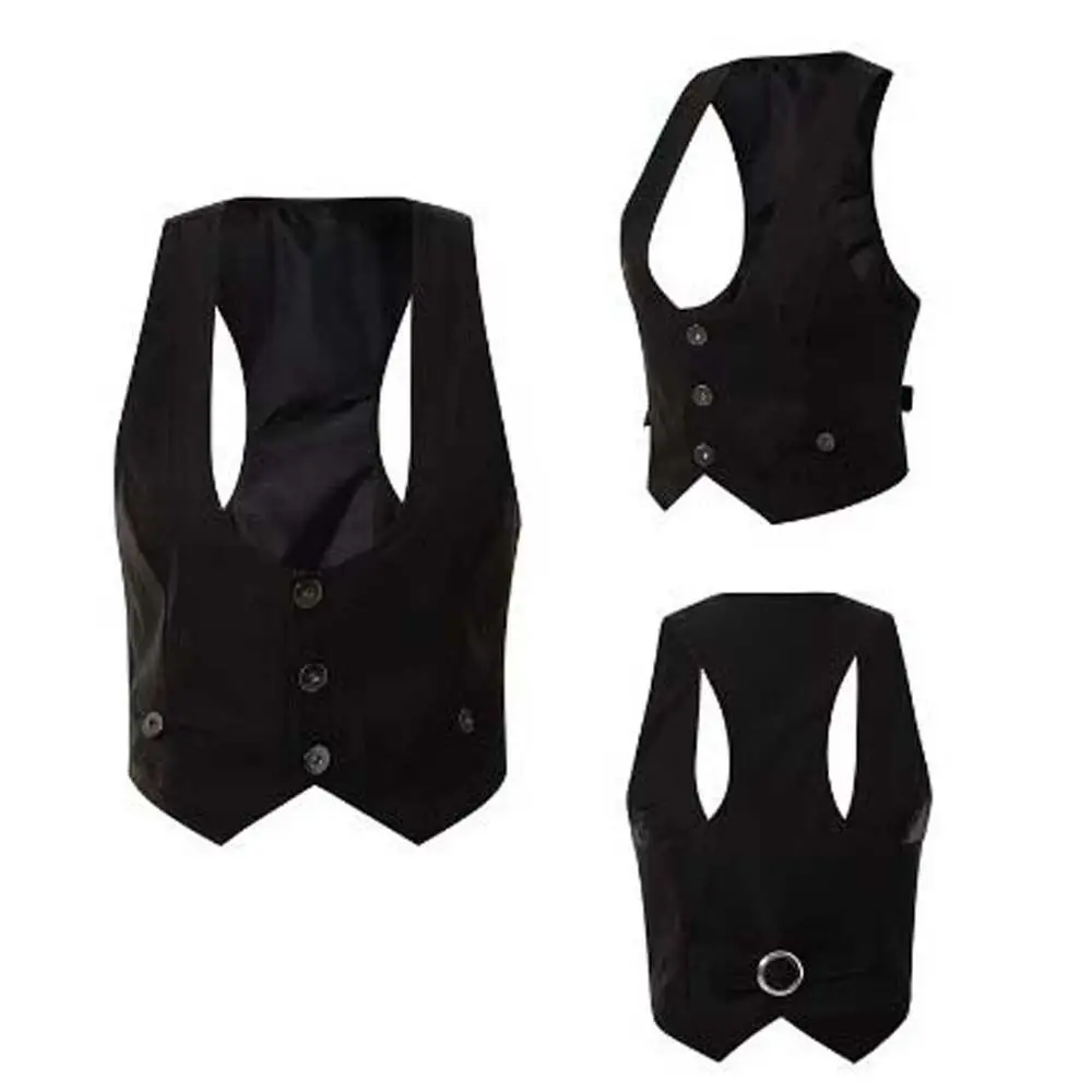 Женский жилет без рукавов укороченные топы костюм на пуговицах нагрудный куртка