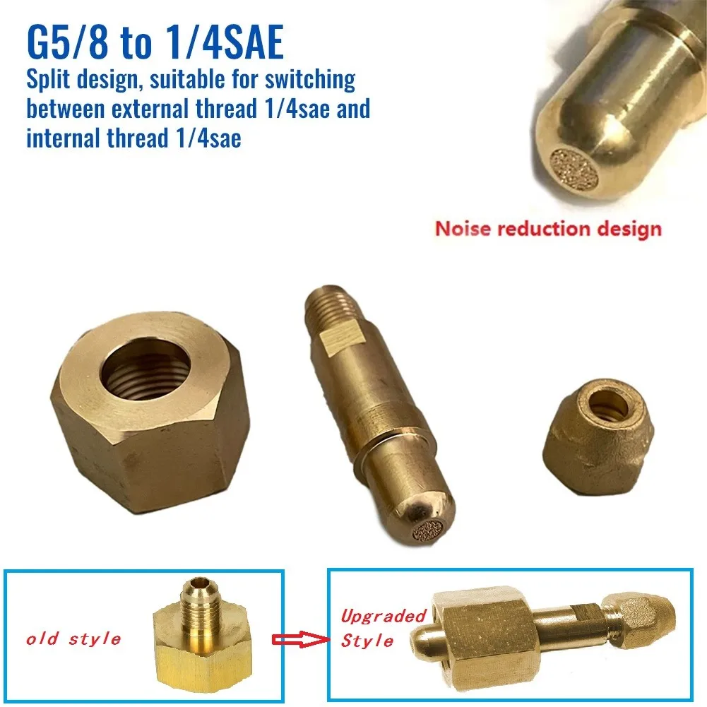 

G5/8, W21.8 To 1/4 SAE Refrigerant Portable Bottle Adapter Car Air Conditioning Adapter Muffler Design Durable