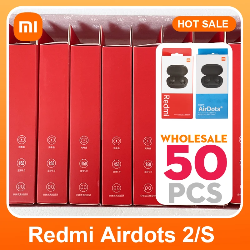

TWS-наушники Xiaomi Redmi Airdots S, беспроводная стерео-гарнитура с поддержкой Bluetooth, шумоподавление, 50 шт./комплект