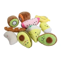 cute pet toys with bb sound fruit squeak plush toys puppy training bite resistant clean chew toy for cats dogs accessories