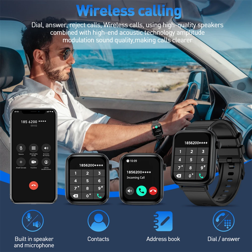 Умные часы LIGE мужские фитнес-трекер 1 83 дюйма умные с Bluetooth и вызовом женские