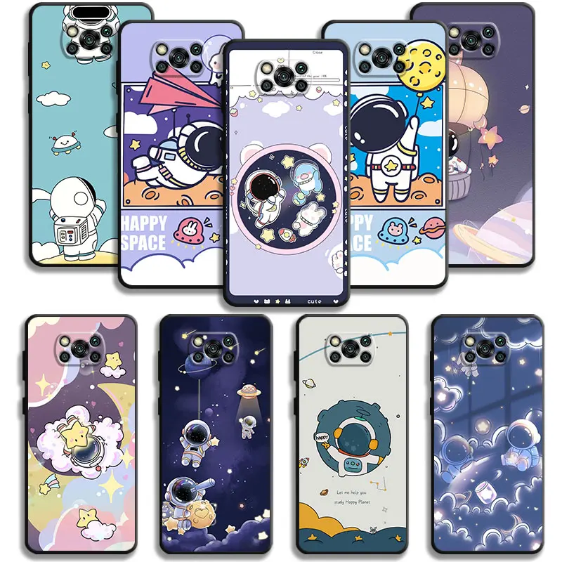 Яркий чехол с мультяшным астронавтом, планетой, звездой, Луной для Xiaomi POCO X3 NFC X4Pro M3 для Mi 12 11 10 10T 8 Note10 Lite 11Ultra 11T F1