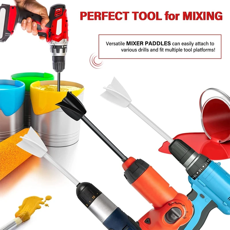 Paint,Epoxy Resin,Mud Power Mixer Blade Drill Tool for Mixing 1.4" Plastic Paddle Replace Resin Mixer Drill Attachment 124A