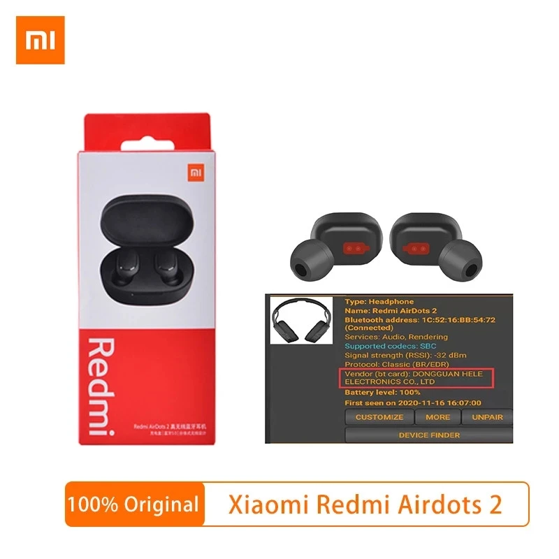 Оригинальные Xiaomi Redmi Airdots 2 Экономичные наушники Tws беспроводные Bluetooth
