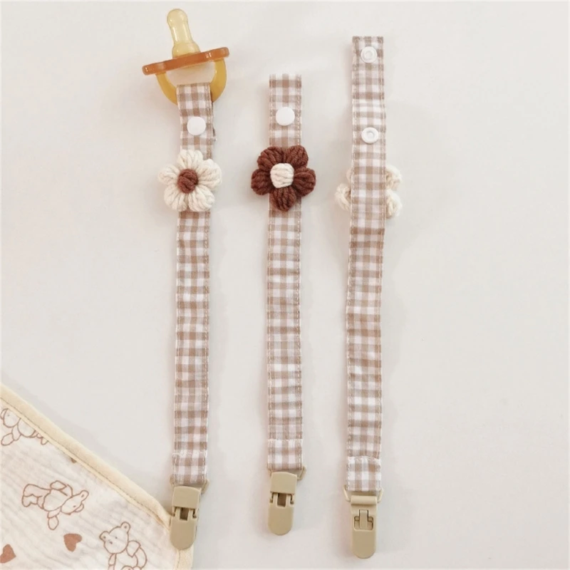 

Small Flower Pacifier Clip Dummy Clip Pacifier Holder for Boys and Girls Fits for Most Pacifiers Newborn Shower Gift A2UB