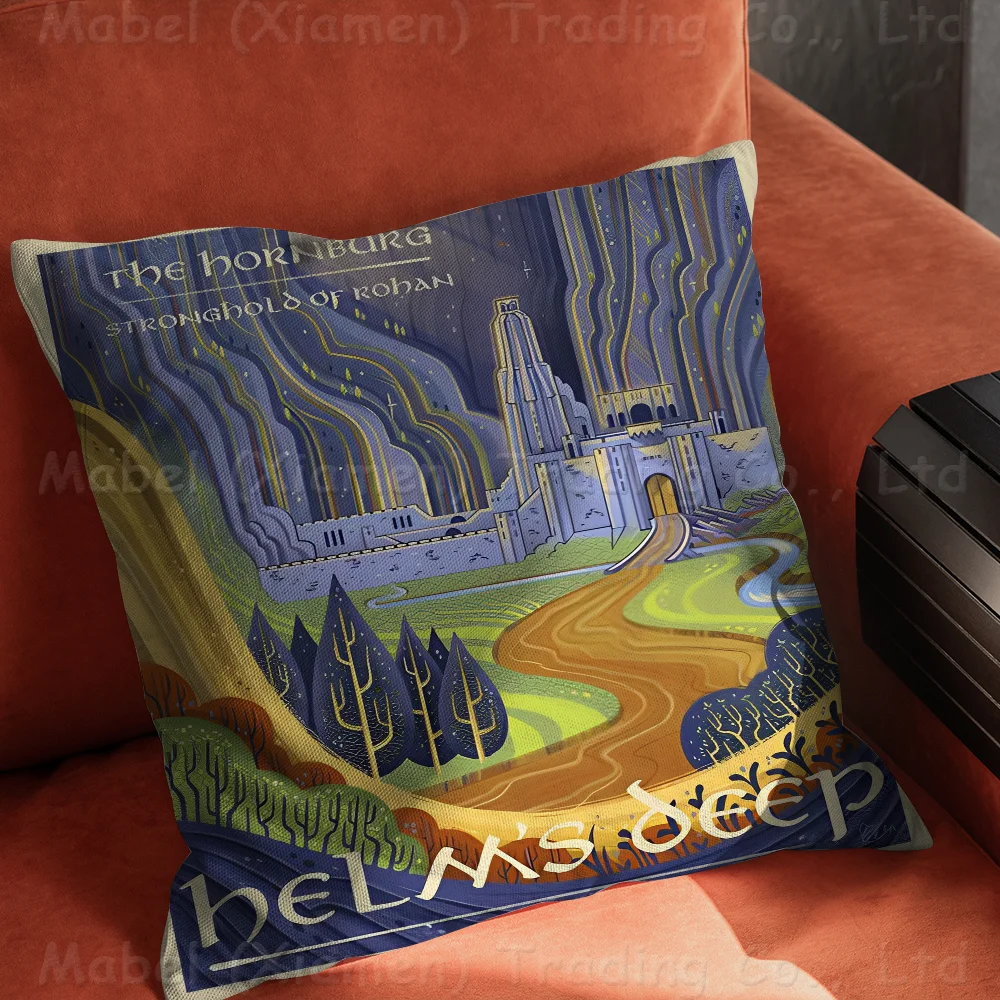 Tolkien Art Cushion Cover Inches Farmhouse Decor Home Throw Pillow Covers For Couch Decorations