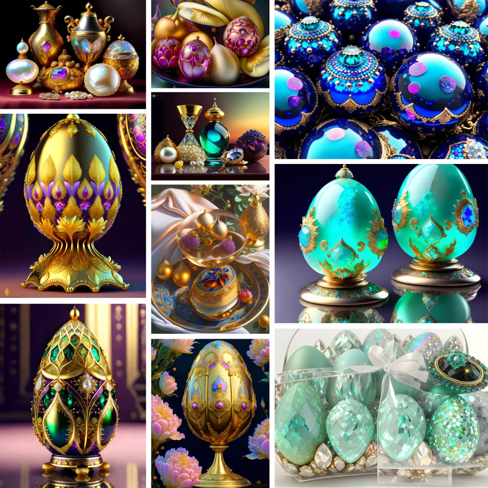 Пасхальные золотые яйца раскраска по номерам набор для рисования акриловые