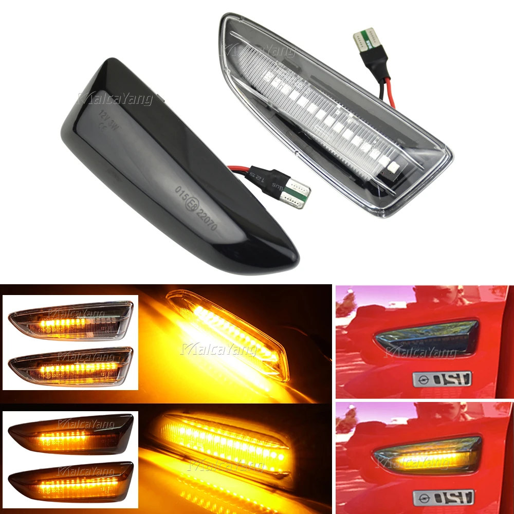 

2PCS Led Dynamic Side Marker Turn Signal Light Sequential Blinker For Opel Astra J K Zafira C Insignia B Grandland X Crossland