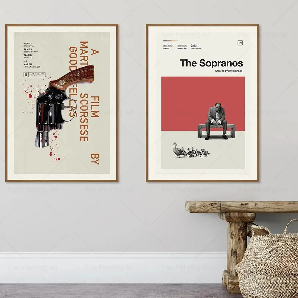 Klasyczny plakat na płótnie „Sopranos” seria telewizyjna motyw rodzinne wydruki Wall Art do salonu Home Decor bez ramki