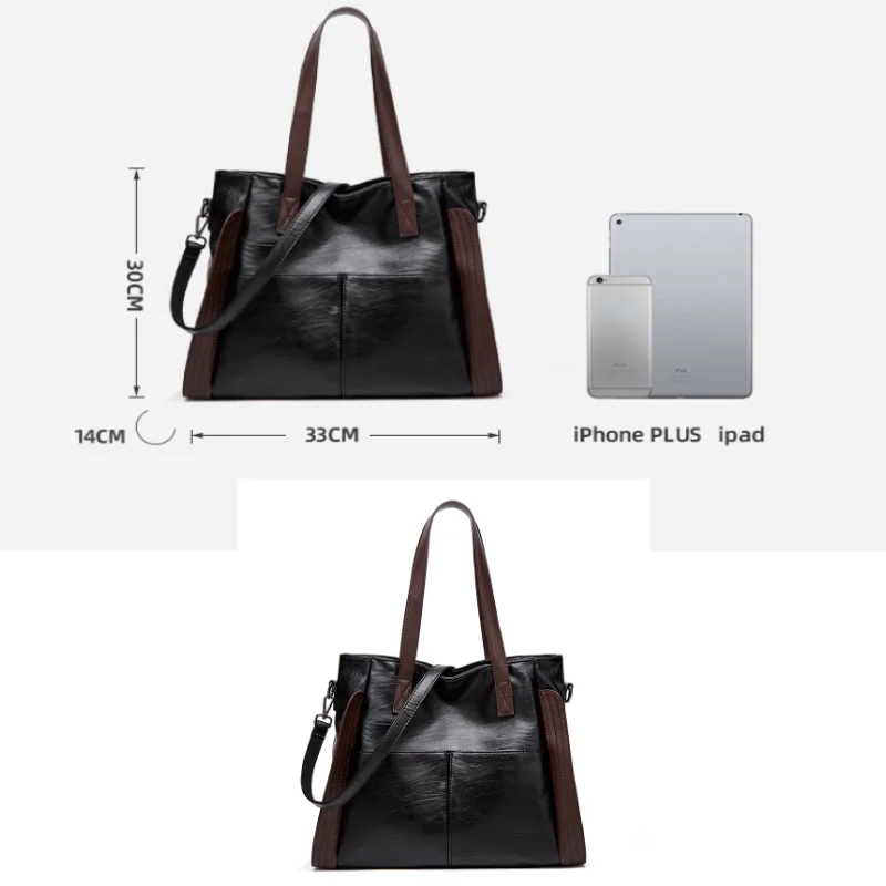 Large Capacity Handbags Women Soft Leather Shoulder Crossbody Bag Ladies Bucket Bags Retro Tote Luxury Satchel Handbag and Purse