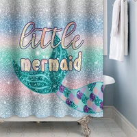 little mermaid cute animals bath curtain waterproof shower curtains polyester cartoon printed curtain for bathroom home decor