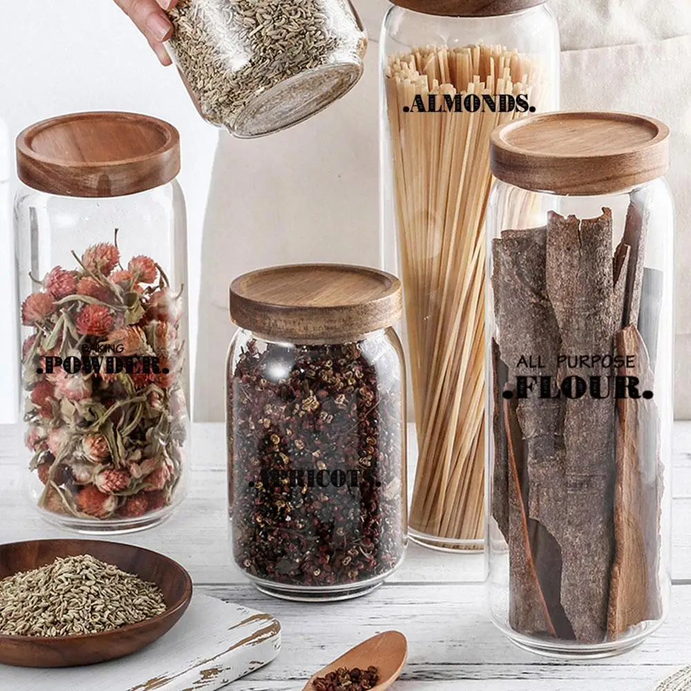 

6 Sheets Labels Transparent Waterproof Pantry Stickers Labels Supplies For Pantry Food Kitchen Spice Stickers Jar S9p7