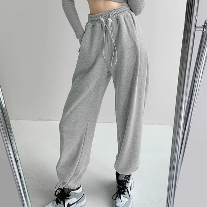 

Pants Women Solid High Waist Street Wear Casual Cozy All-match Trendy Cool Design Ins Breathable Korean Style Pant Streetwear